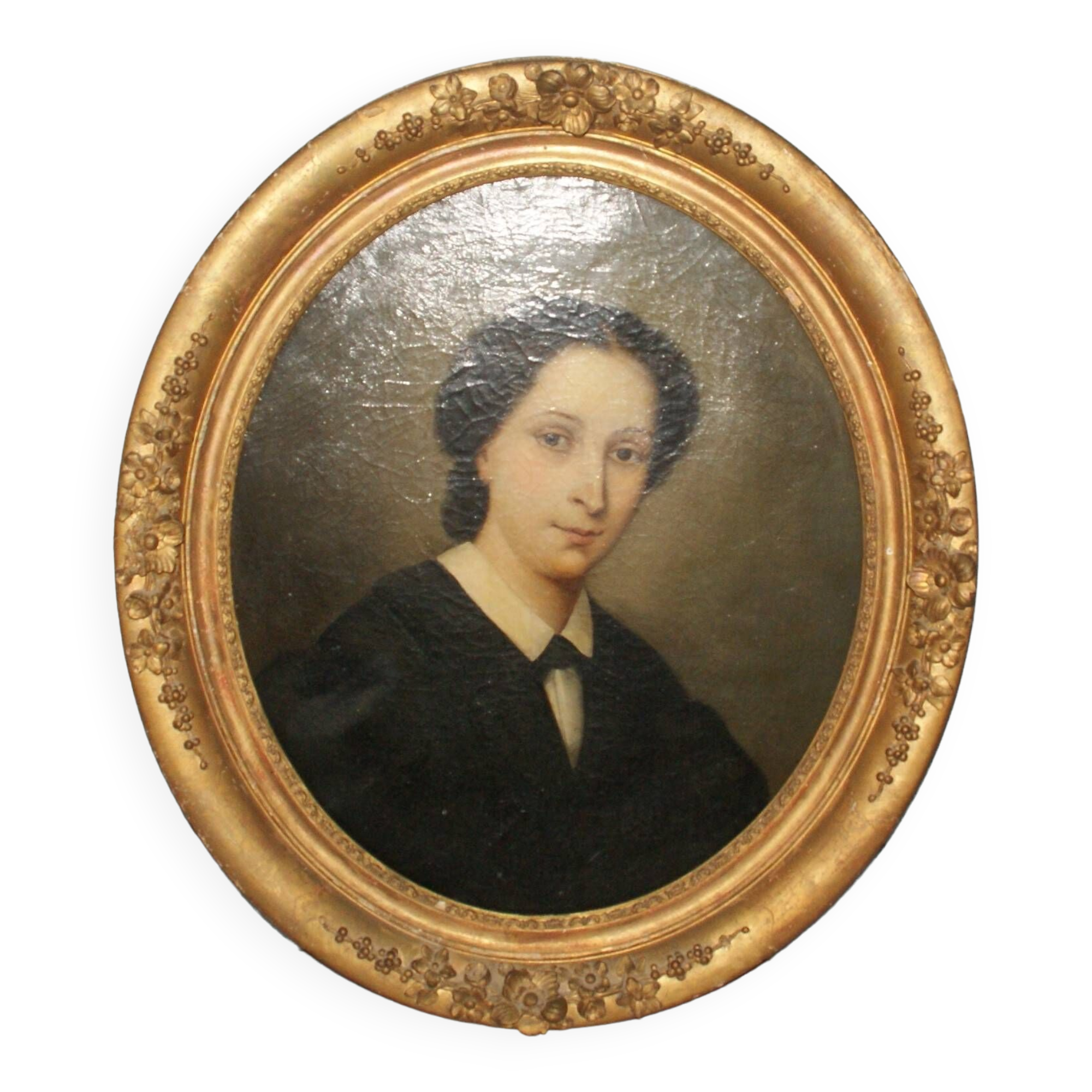 Portrait Elegant Woman oil on canvas, 19th century
