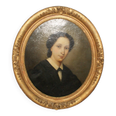 Portrait Elegant Woman oil on canvas, 19th century