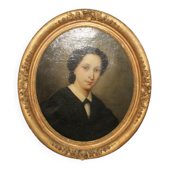 Portrait Elegant Woman oil on canvas, 19th century