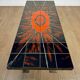 Ferlor International coffee table in brushed steel and ceramic from the 1970s.