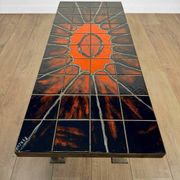 Ferlor International coffee table in brushed steel and ceramic from the 1970s.