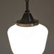 XL Art Deco suspension in white opaline, France circa 1920