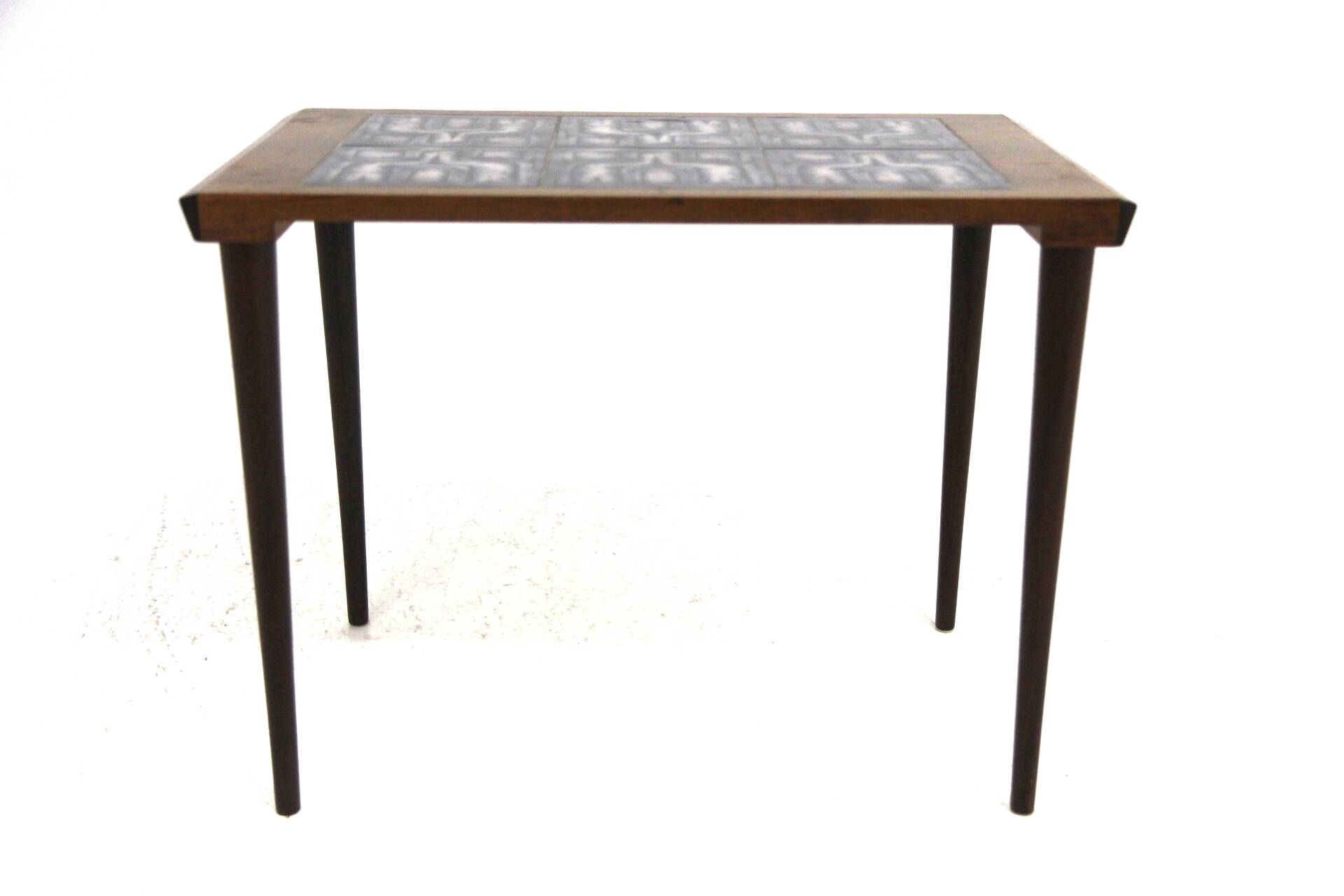 Rosewood and ceramic side table, Denmark, 1960s