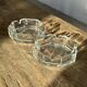 Set of 2 vintage octagonal glass ashtrays D11 H3.5