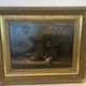 E . F PARISY Oil on canvas Still life with basket and birds XIX century
