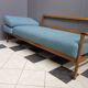 Blue fabric daybed wood frame 1960s