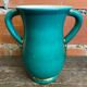 Vintage Green & Gold Ceramic ARC Vase Made in France #D777