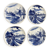 4 Delft Boch dinner plates