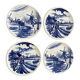 4 Assiettes plates Delft Boch