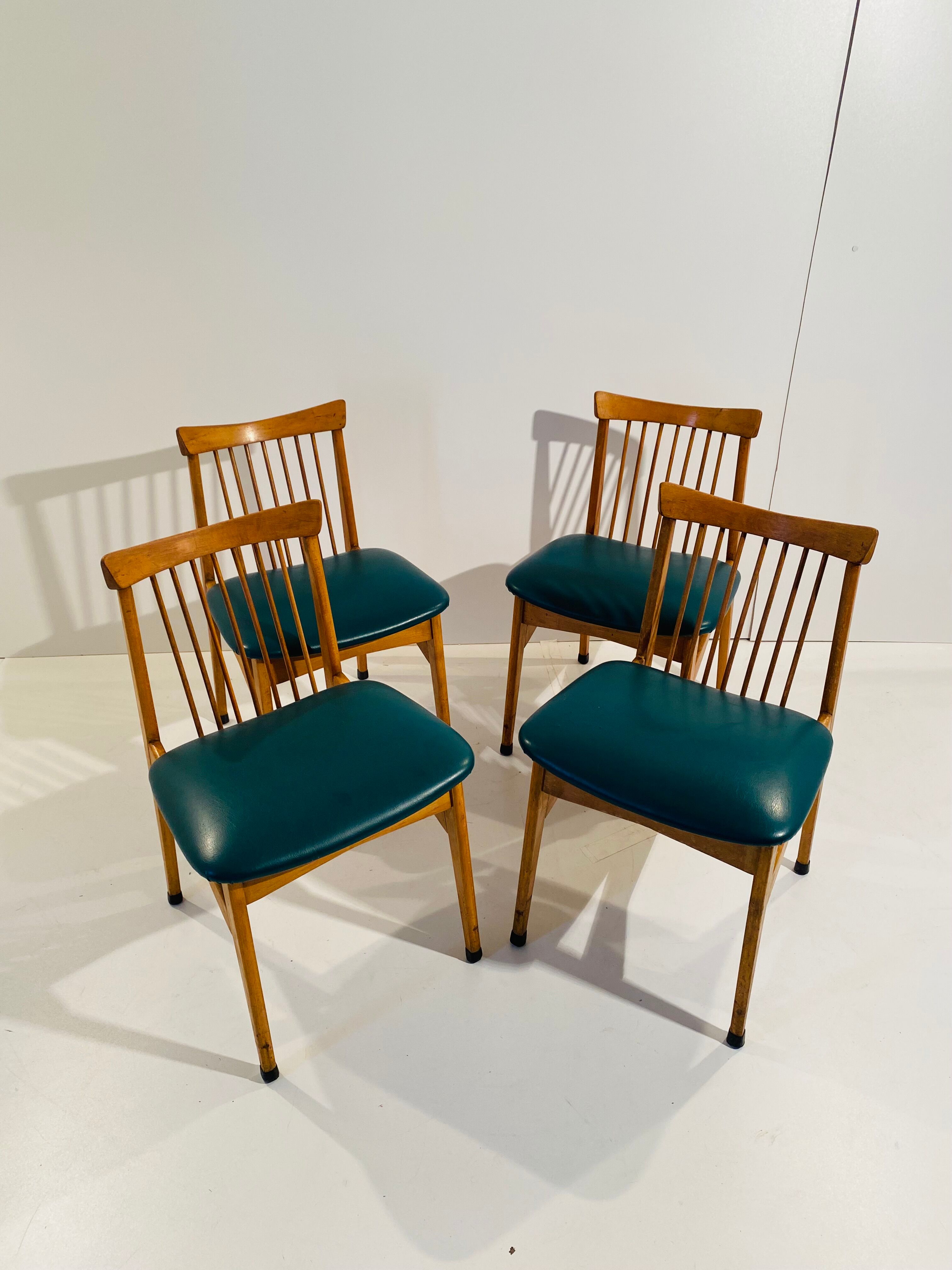 Vintage dining chairs, set of four, Italy 1960s
