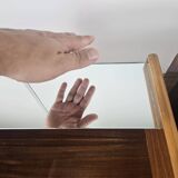 Paire de tables de nuit des années 50 avec plateau miroir