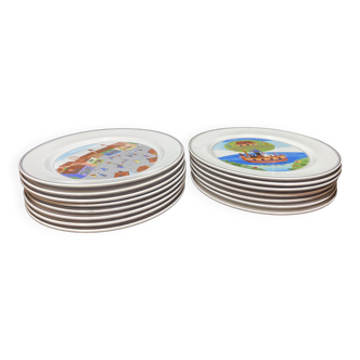 Set of 16 flat plates