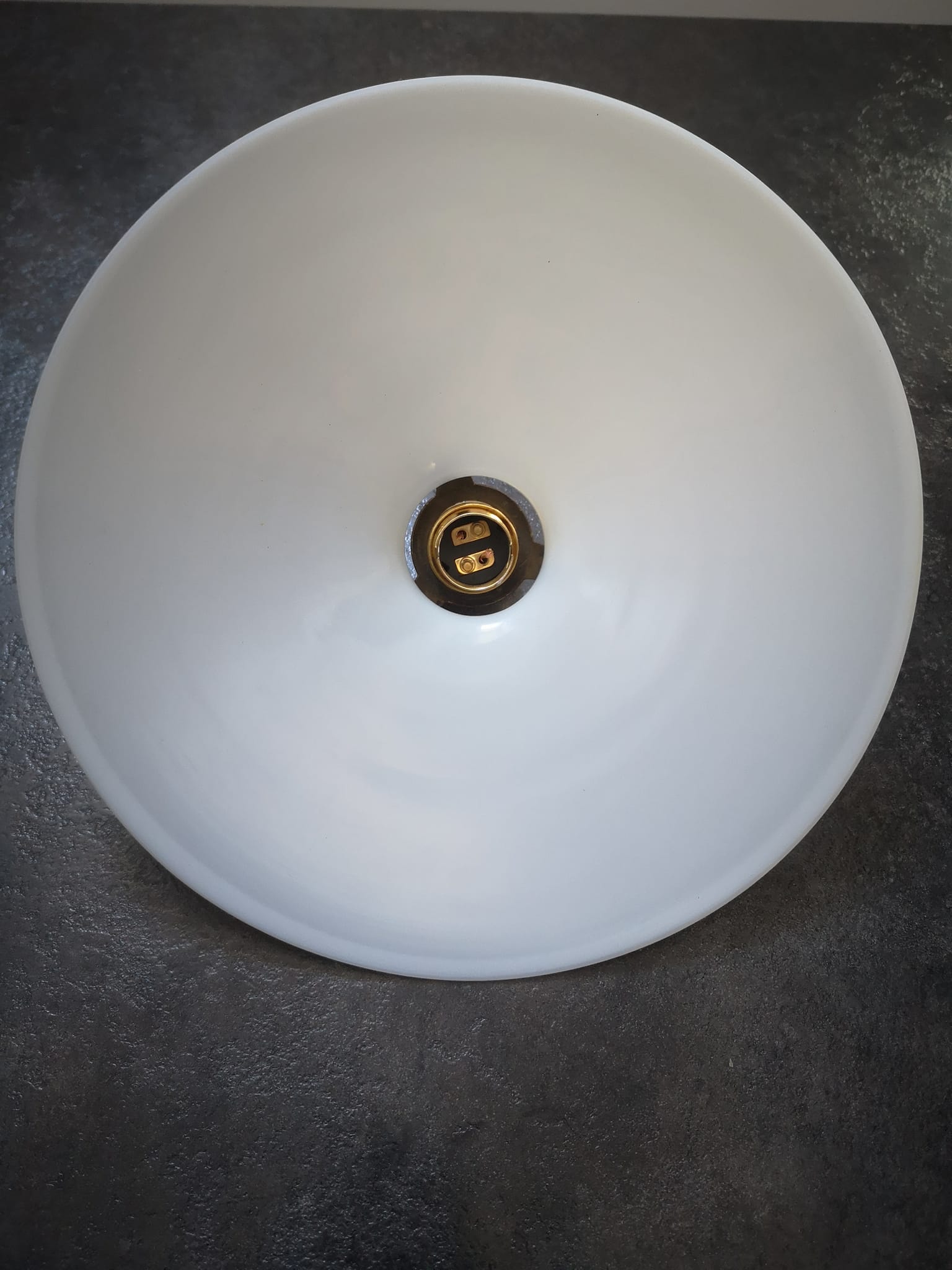 Ancien abat-jour suspension opaline blanche lisse tbe art déco 1940