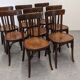 Set of 8 Baumann bistro chairs in bent beech, France circa 1930.