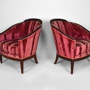 Art Deco Salon by Paul Follot in pink velvet, circa 1920