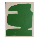 Green abstract on canvas