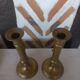 Pair of brass push-button candlesticks