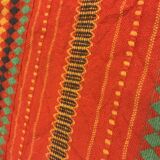 Beautiful Polish Folk Rug, Bedspread From The 1960s, Natural Wool.