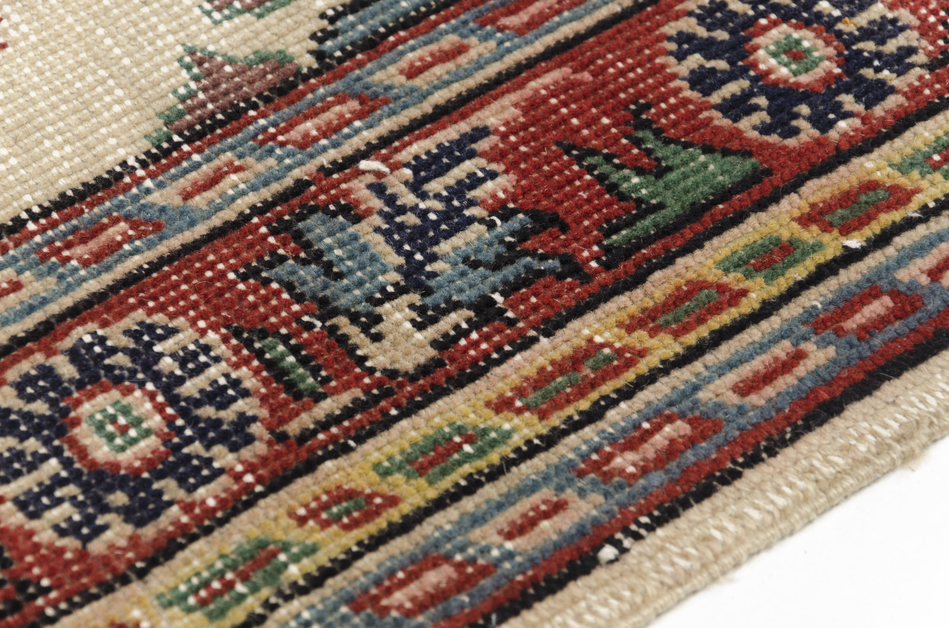 Multicolour Oushak Vintage Turkish Rug-sku-v722