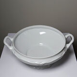 White fine porcelain soup tureen/vegetable dish from Limoges attributed to Barnardaud, vintage.