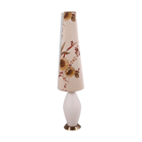 Glass floor lamp with floral shade, 1960s