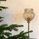 Table lamp with an old vintage golden lampshade