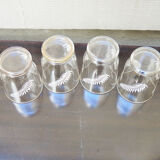 4 old straight lenses feather pattern h 8 cm