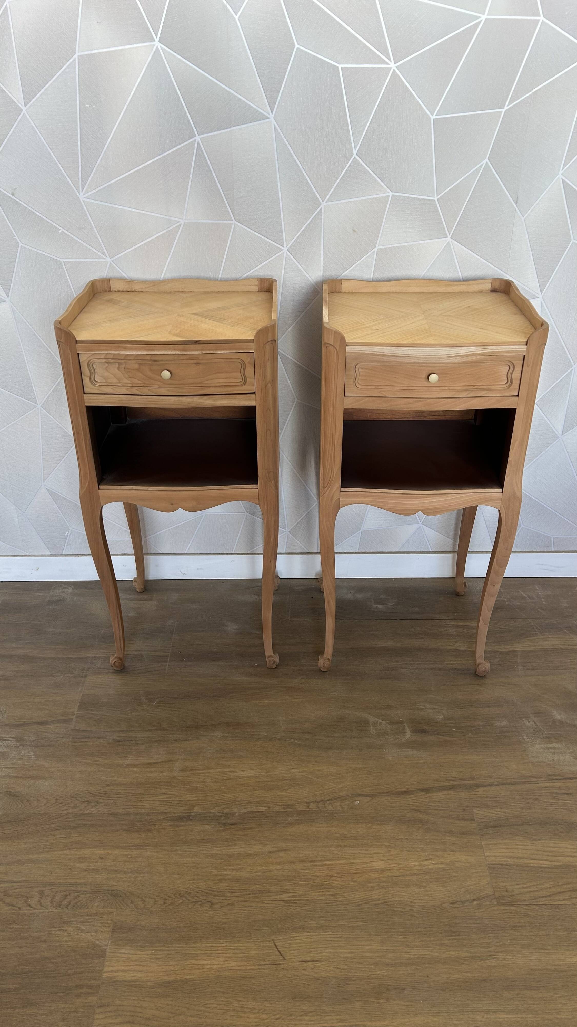 Pair of airbrushed bedside tables