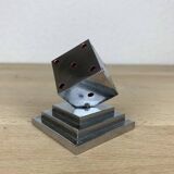 Art Deco chromed metal dice sculpture