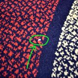 Vintage area rug, mid century, 1960s, abstract psychedelic design, wool rug, low pile rug