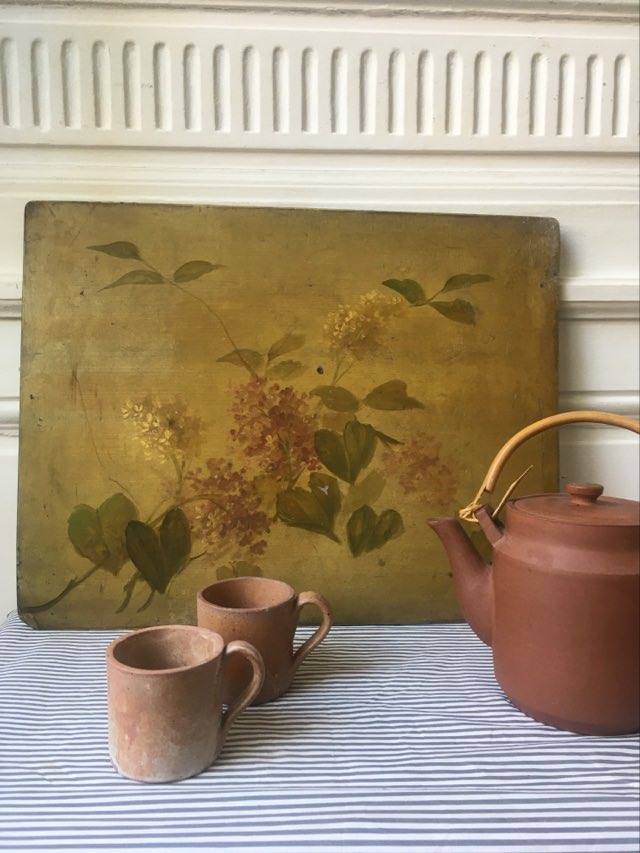 Peinture huile sur carton ancienne