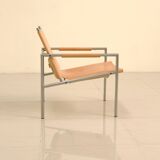 Pair of "SZ02" armchairs in natural beige leather by Martin Visser for Spectru