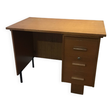 wood and metal desk from the 1960s in modernist style