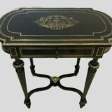 Worker Napoleon III Blackened wood and brass marquetry engraved xiX century