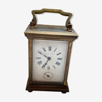 Ancienne pendule d'officier Marcks&Co Ltd squelette antic Clock horlogerie XIX