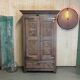 Old brutalist regionalist oak cabinet XIX th century