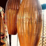 High lamp in bamboo strips