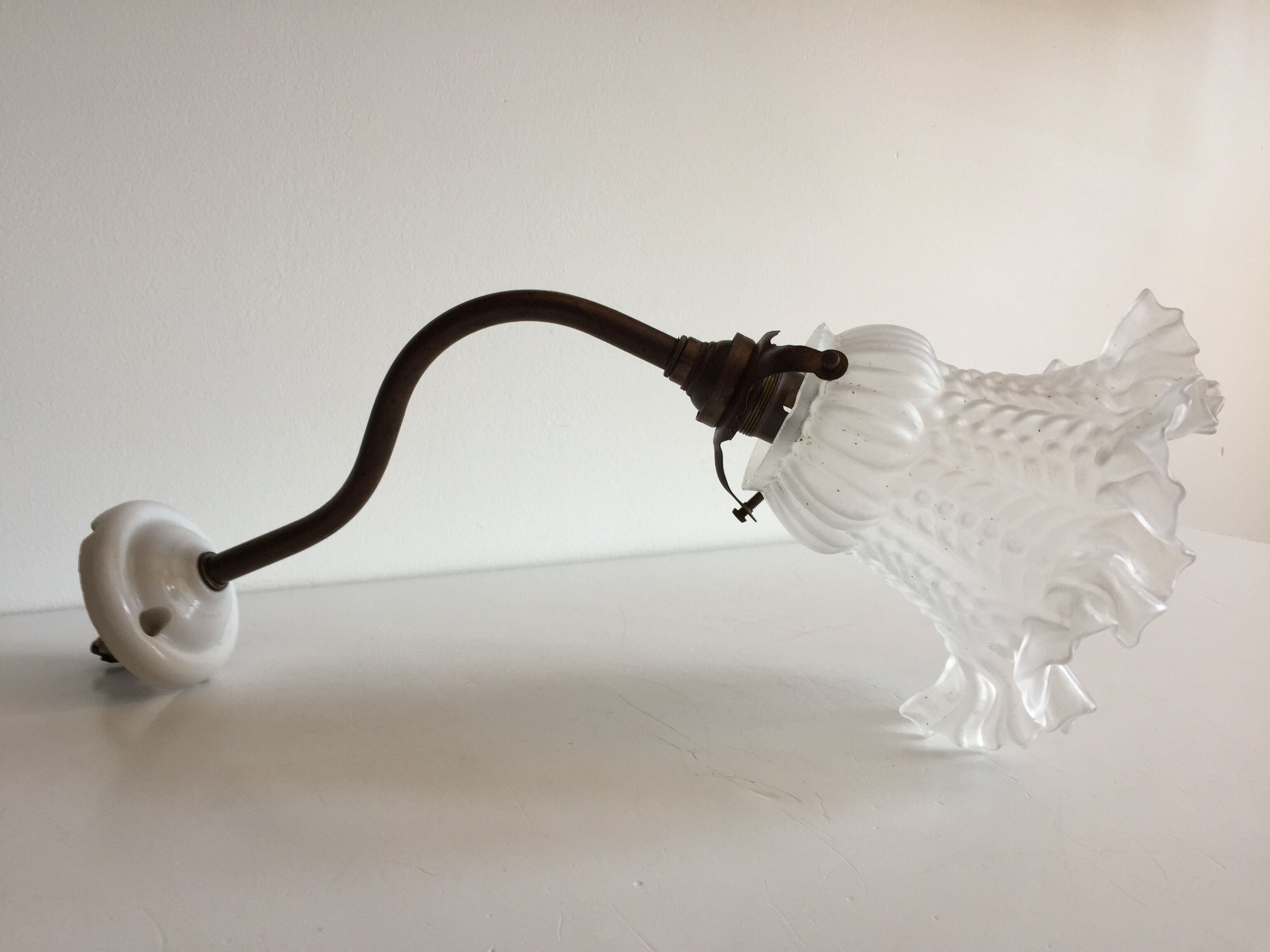 Porcelain and brass sconce