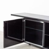 Giotto Stoppino for Acerbis Black Sheraton Sideboard Italy 1980s