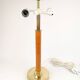 Mid-century Swedish table lamp in brass, crystal, and wood by Boréns.