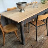 Farm table, early 20th fir bistro countryside