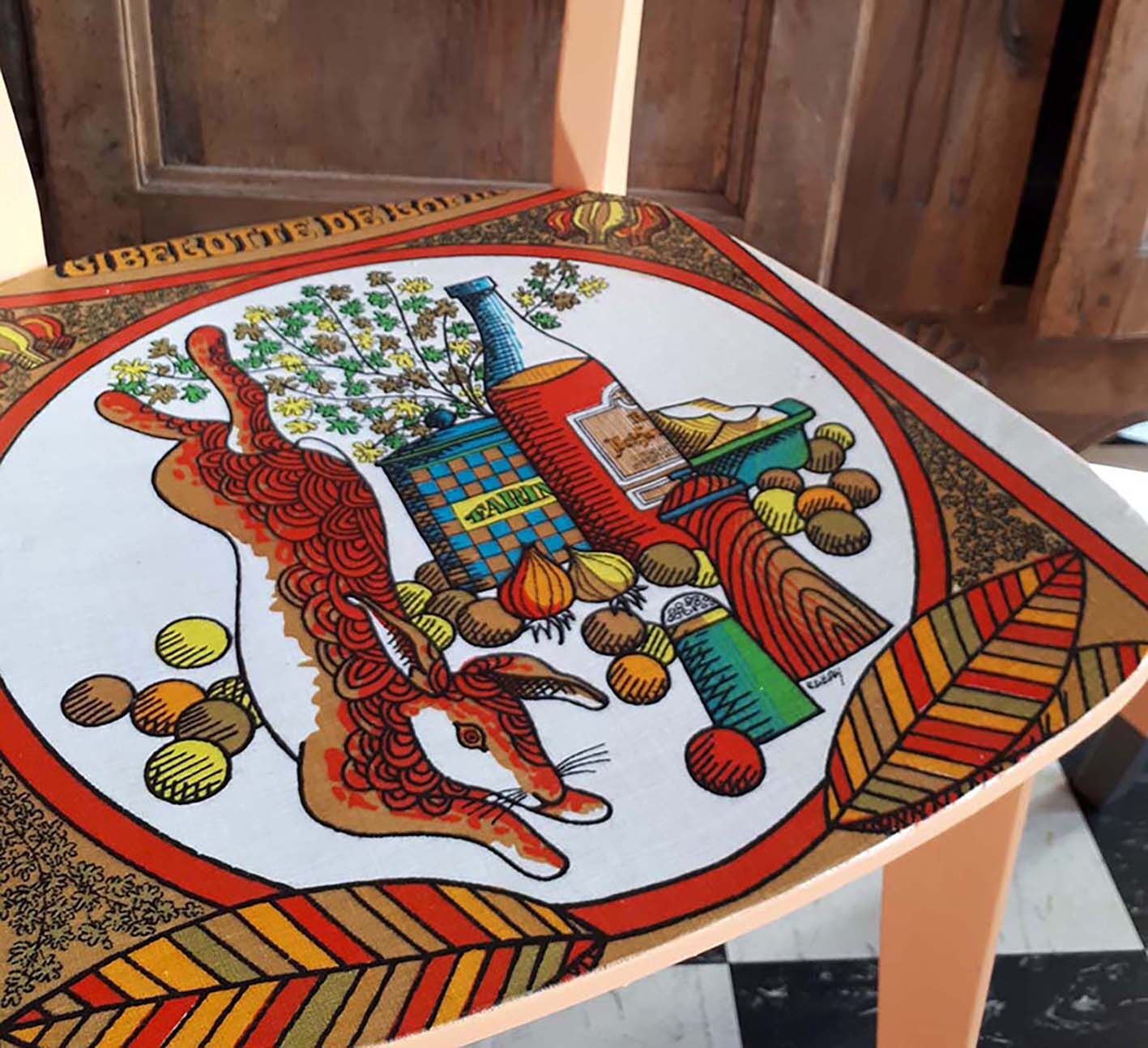 Pair of vintage kitchen chairs completely revamped