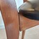 5 chairs in wood and black faux leather, Scandinavian style