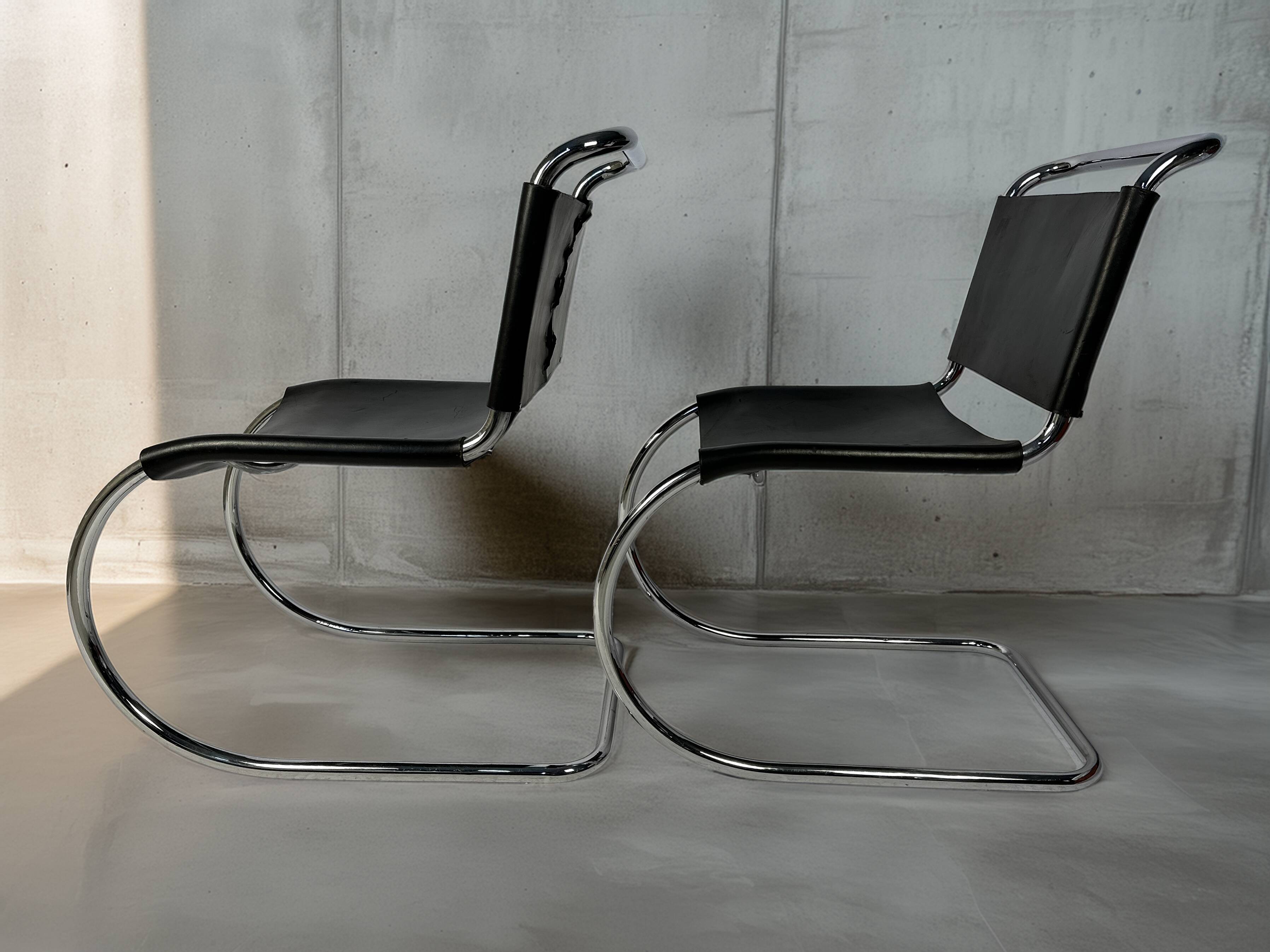 Set of 4 1970s Cantilever Chairs – in the style of Mies van der Rohe (MR10)