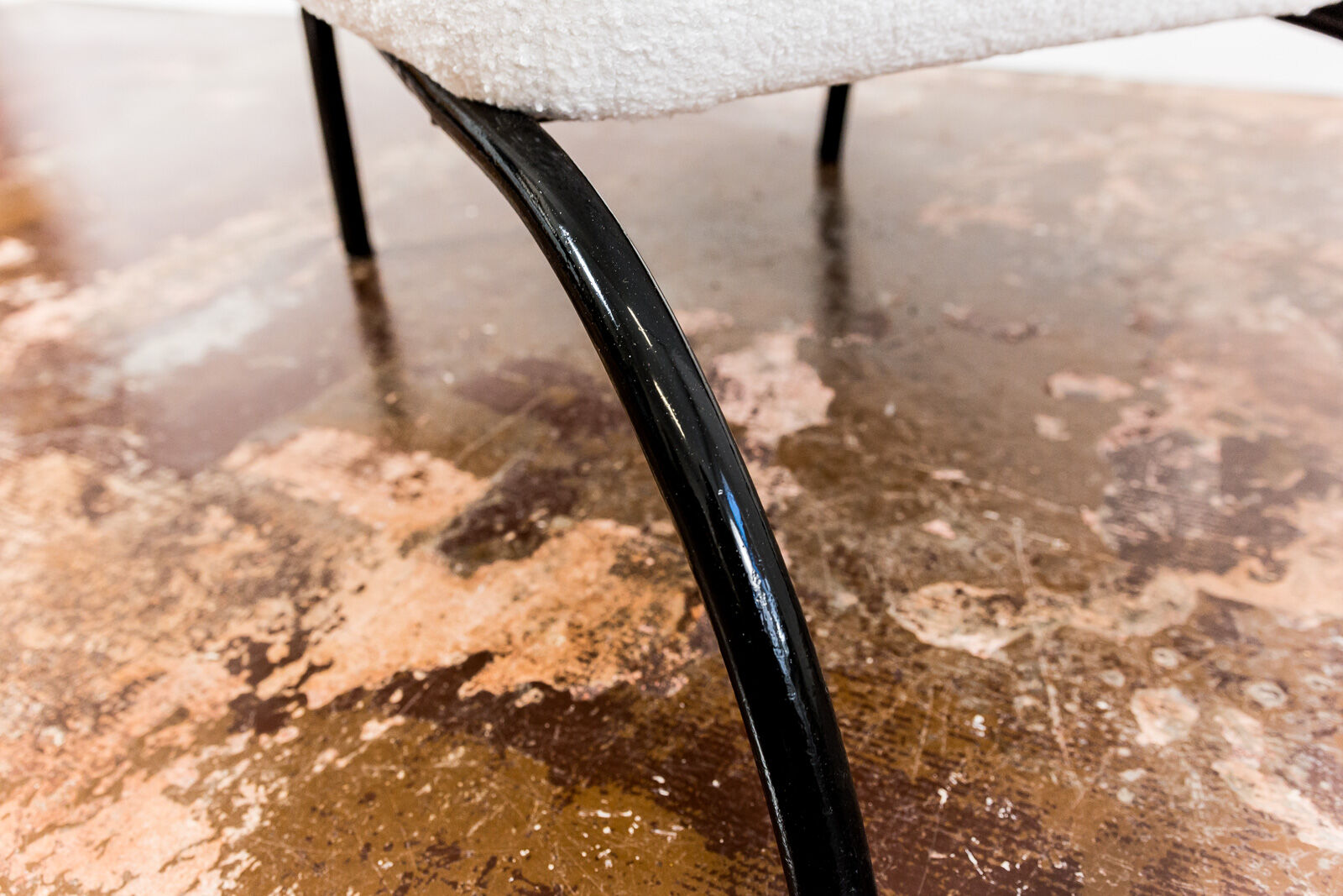 Mid century white boucle armchair 1950's