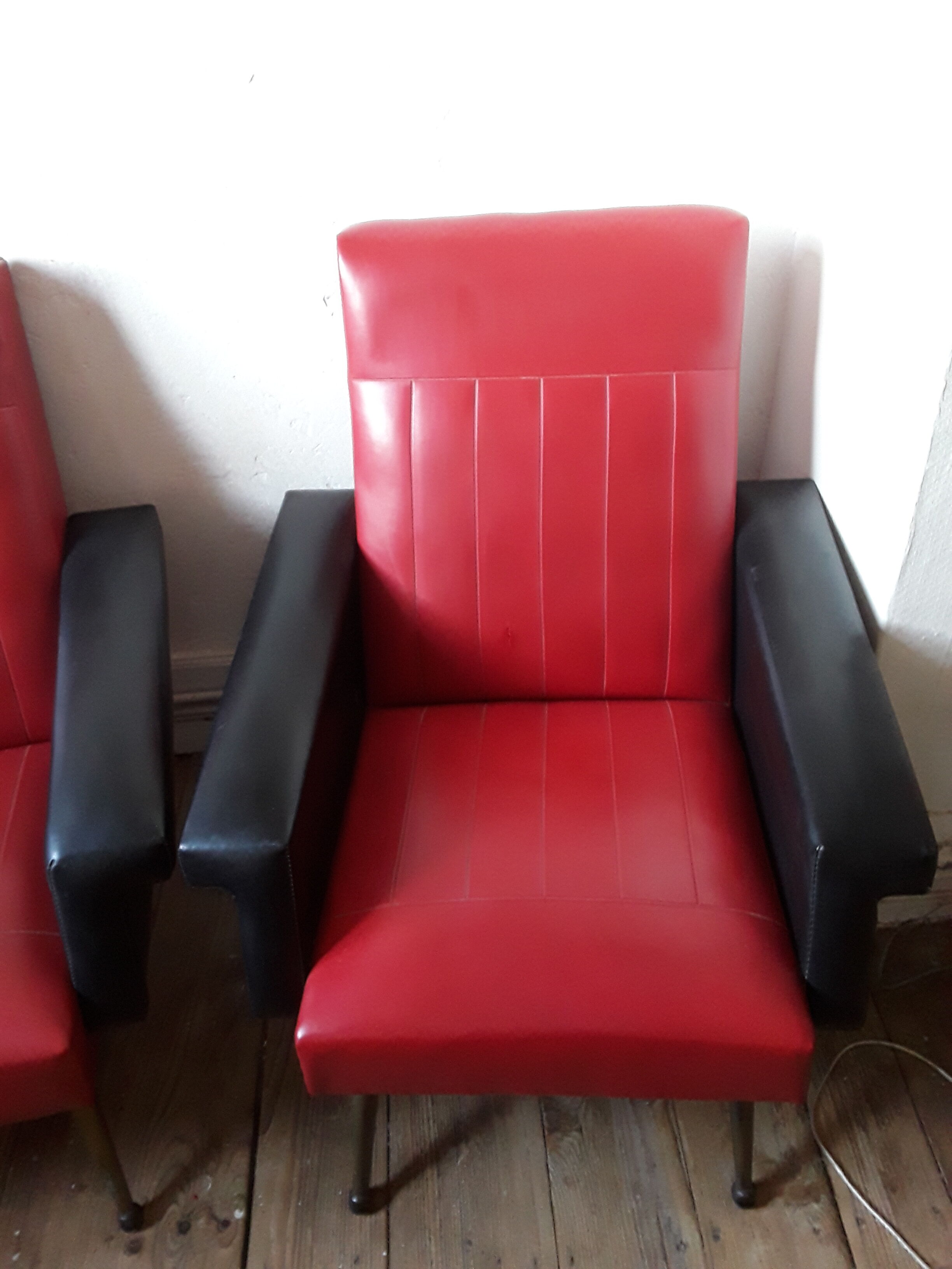 Vintage skai armchairs