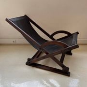 Vintage leather sling chair, 1980s