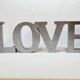 4 decorative letters metal sign LOVE FLY