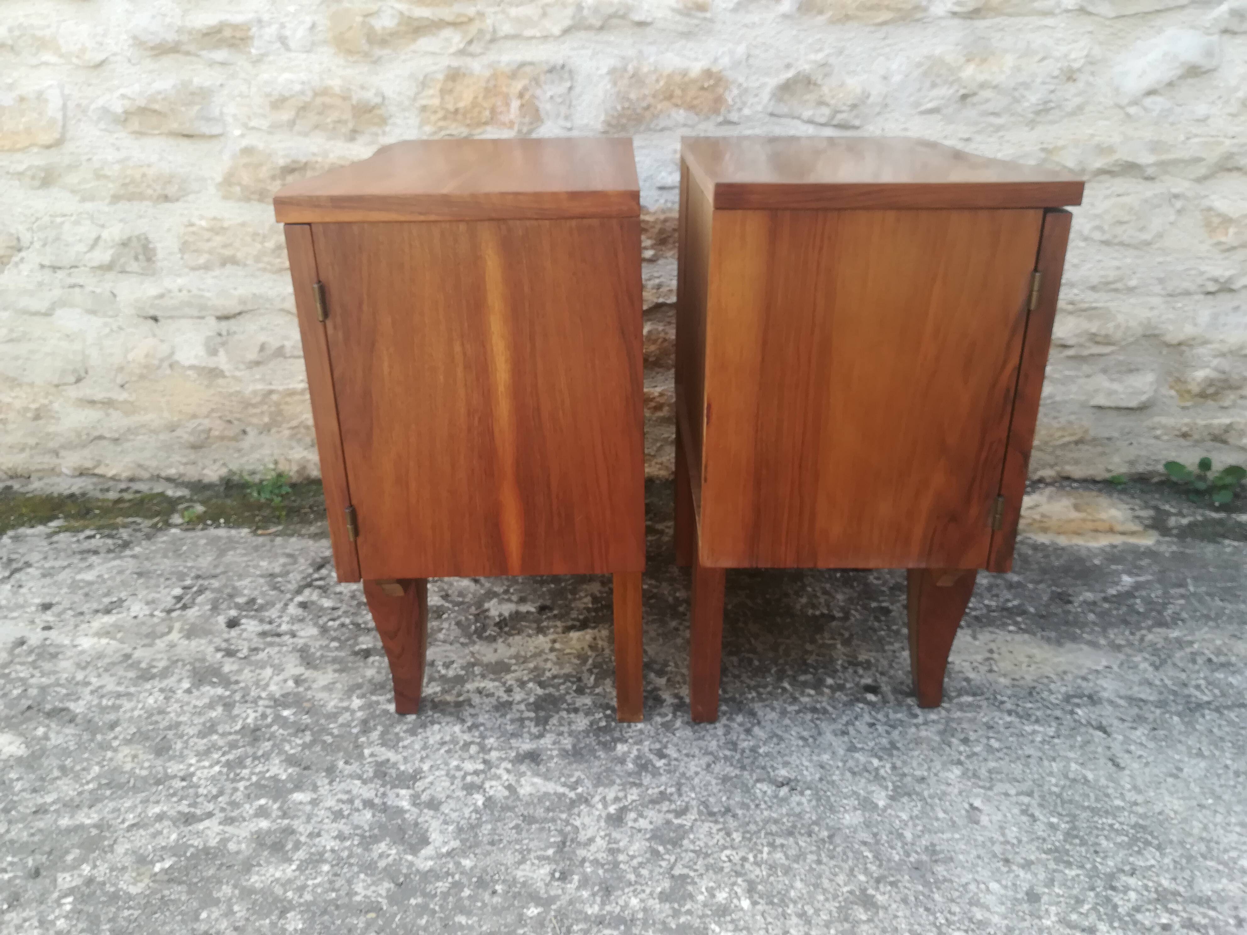Walnut bedside tables