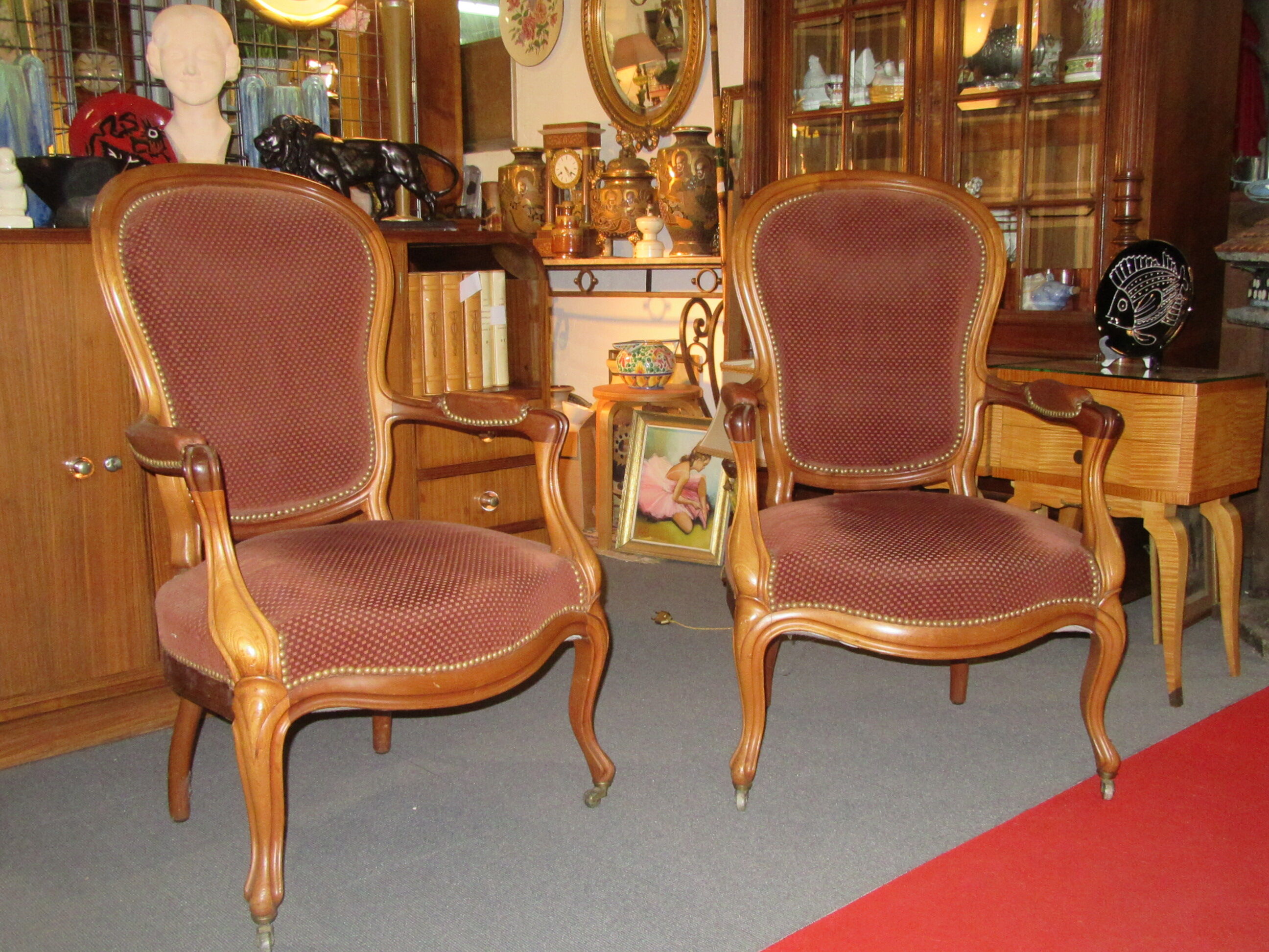 2 mahogany armchairs louis philippe
